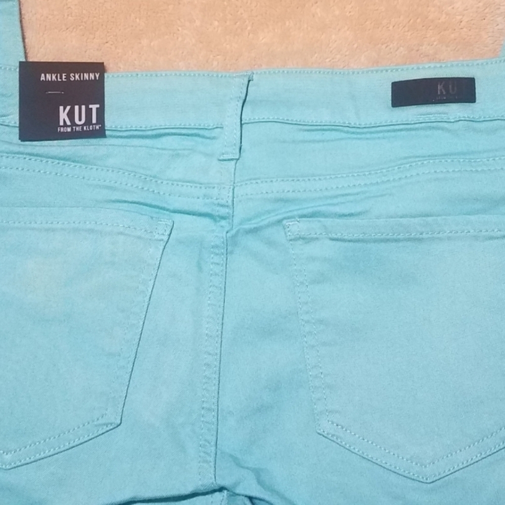 Kut from the Kloth Ankle skinny aqua blue jeans size 4 - Picture 5 of 8
